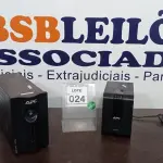 LOTE 024 - 02 NOBREAKS APC. (NO ESTADO) ATENÇÃO! FAZER A VISITAÇÃO ANTES DE ARREMATAR, NÃO SABEMOS SE FUNCIONA, LEILÃO NÃO TEM GARANTIA E NEM DEVOLUÇÃO, SUJEITO A POSSÍVEIS AVARIAS VISÍVEIS/OCULTAS E/OU AUSÊNCIA DE COMPONENTES.