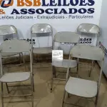 LOTE 445 - 06 CADEIRAS DE FERRO DOBRÁVEL. (NO ESTADO) ATENÇÃO! FAZER A VISITAÇÃO ANTES DE ARREMATAR, NÃO SABEMOS SE FUNCIONA. LEILÃO NÃO TEM GARANTIA E NEM DEVOLUÇÃO, SUJEITO A POSSÍVEIS AVARIAS VISÍVEIS/OCULTAS E/OU AUSÊNCIA DE COMPONENTES.