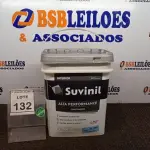 LOTE 132 - 01 BALDE DE TINTA SUVINIL INTERIORES FOSCOS 18L NA COR FOSCO BRANCO. VENCIMENTO 10/2027 (NOVO) (NO ESTADO) ATENÇÃO! FAZER A VISITAÇÃO ANTES DE ARREMATAR, NÃO SABEMOS SE FUNCIONA. LEILÃO NÃO TEM GARANTIA E NEM DEVOLUÇÃO, SUJEITO A POSSÍVEIS AVARIAS VISÍVEIS/OCULTAS E/OU AUSÊNCIA DE COMPONENTES.