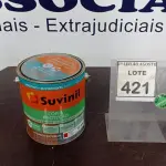 LOTE 421 - 01 LATA DE TINTA ESMALTE DE 3,6L NA COR BRILHANTE VERMELHO MARCA SUVINIL. (NO ESTADO) ATENÇÃO! FAZER A VISITAÇÃO ANTES DE ARREMATAR, NÃO SABEMOS SE FUNCIONA. LEILÃO NÃO TEM GARANTIA E NEM DEVOLUÇÃO, SUJEITO A POSSÍVEIS AVARIAS VISÍVEIS/OCULTAS E/OU AUSÊNCIA DE COMPONENTES.