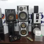 LOTE 181 - 01 SISTEMA DE SOM ESTÉREO MARCA PANASONIC, 01 SUBWOOFER MARCA EDIFIER COM 09 CAIXAS E CONTROLE. (NO ESTADO) ATENÇÃO! FAZER A VISITAÇÃO ANTES DE ARREMATAR, NÃO SABEMOS SE FUNCIONA. LEILÃO NÃO TEM GARANTIA E NEM DEVOLUÇÃO, SUJEITO A POSSÍVEIS AVARIAS VISÍVEIS/OCULTAS E/OU AUSÊNCIA DE COMPONENTES.