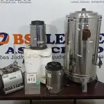 LOTE 415 - 03 BASES DE LIQUIDIFICADOR INDUSTRIAL, 01 BEBEDOURO DE PAREDE E 01 CAFETEIRA INDUSTRIAL. (NO ESTADO) ATENÇÃO! FAZER A VISITAÇÃO ANTES DE ARREMATAR, NÃO SABEMOS SE FUNCIONA. LEILÃO NÃO TEM GARANTIA E NEM DEVOLUÇÃO, SUJEITO A POSSÍVEIS AVARIAS VISÍVEIS/OCULTAS E/OU AUSÊNCIA DE COMPONENTES.