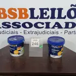 LOTE 246 - 02 GALÕES DE TINTA DE 3,6L AMARELO SOL MARCA QUALITEX. (NOVO) (NO ESTADO) ATENÇÃO! FAZER A VISITAÇÃO ANTES DE ARREMATAR, NÃO SABEMOS SE FUNCIONA. LEILÃO NÃO TEM GARANTIA E NEM DEVOLUÇÃO, SUJEITO A POSSÍVEIS AVARIAS VISÍVEIS/OCULTAS E/OU AUSÊNCIA DE COMPONENTES.