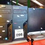 LOTE 098 - 02 CPU MARCA LENOVO E 02 MONITORES MARCA AOC. (NO ESTADO) ATENÇÃO! FAZER A VISITAÇÃO ANTES DE ARREMATAR, NÃO SABEMOS SE FUNCIONA, LEILÃO NÃO TEM GARANTIA E NEM DEVOLUÇÃO, SUJEITO A POSSÍVEIS AVARIAS VISÍVEIS/OCULTAS E/OU AUSÊNCIA DE COMPONENTES.