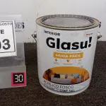 LOTE 503 - 01 LATA DE TINTA ACRÍLICO FOSCO 3,6L NA COR FOSCO CAMURÇA MARCA GLASU. (NO ESTADO) ATENÇÃO! FAZER A VISITAÇÃO ANTES DE ARREMATAR, NÃO SABEMOS SE FUNCIONA. LEILÃO NÃO TEM GARANTIA E NEM DEVOLUÇÃO, SUJEITO A POSSÍVEIS AVARIAS VISÍVEIS/OCULTAS E/OU AUSÊNCIA DE COMPONENTES.