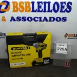 LOTE 220 - 01 CHAVE DE IMPACTO 320NN COM DUAS BATERIAS 21V MALETA E ACESSÓRIOS  MANDRIL DE PERFURAÇÃO, ALÇA, 6CACHIMBOS DO 17 AO 22 ENGATI DE BIT CARREGADOR DE MESA. (NO ESTADO) ATENÇÃO! FAZER A VISITAÇÃO ANTES DE ARREMATAR, NÃO SABEMOS SE FUNCIONA. LEILÃO NÃO TEM GARANTIA E NEM DEVOLUÇÃO, SUJEITO A POSSÍVEIS AVARIAS VISÍVEIS/OCULTAS E/OU AUSÊNCIA DE COMPONENTES.