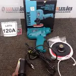 LOTE 120 - 01 POLITRIZ AUTOMOTIVA ANGULAR 700W 6VELOCIDADES 600-4000RPM 220V COM PUNHO, CHAVE, DISCO E BOINA DE LÃ. (NO ESTADO) ATENÇÃO! FAZER A VISITAÇÃO ANTES DE ARREMATAR, NÃO SABEMOS SE FUNCIONA. LEILÃO NÃO TEM GARANTIA E NEM DEVOLUÇÃO, SUJEITO A POSSÍVEIS AVARIAS VISÍVEIS/OCULTAS E/OU AUSÊNCIA DE COMPONENTES.
