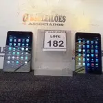 LOTE 182 - 02 TABLETS MARCA DELL. (NO ESTADO) ATENÇÃO! FAZER A VISITAÇÃO ANTES DE ARREMATAR, NÃO SABEMOS SE FUNCIONA, LEILÃO NÃO TEM GARANTIA E NEM DEVOLUÇÃO, SUJEITO A POSSÍVEIS AVARIAS VISÍVEIS/OCULTAS E/OU AUSÊNCIA DE COMPONENTES.