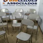 LOTE 455 - 08 CADEIRAS DE FERRO DOBRÁVEL. (NO ESTADO) ATENÇÃO! FAZER A VISITAÇÃO ANTES DE ARREMATAR, NÃO SABEMOS SE FUNCIONA. LEILÃO NÃO TEM GARANTIA E NEM DEVOLUÇÃO, SUJEITO A POSSÍVEIS AVARIAS VISÍVEIS/OCULTAS E/OU AUSÊNCIA DE COMPONENTES.