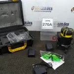 LOTE 270 - 01 NIVEL A LASER COM 2 BATERIAS MALETA ÓCULOS DE PROTEÇÃO. (NO ESTADO) ATENÇÃO! FAZER A VISITAÇÃO ANTES DE ARREMATAR, NÃO SABEMOS SE FUNCIONA. LEILÃO NÃO TEM GARANTIA E NEM DEVOLUÇÃO, SUJEITO A POSSÍVEIS AVARIAS VISÍVEIS/OCULTAS E/OU AUSÊNCIA DE COMPONENTES.