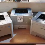 LOTE 147 - 03 IMPRESSORAS MARCA SAMSUNG. (NO ESTADO) ATENÇÃO! FAZER A VISITAÇÃO ANTES DE ARREMATAR, NÃO SABEMOS SE FUNCIONA, LEILÃO NÃO TEM GARANTIA E NEM DEVOLUÇÃO, SUJEITO A POSSÍVEIS AVARIAS VISÍVEIS/OCULTAS E/OU AUSÊNCIA DE COMPONENTES.