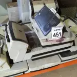 LOTE 451 - 08 SCANNERS MARCA FUJITSU. (NO ESTADO) ATENÇÃO! FAZER A VISITAÇÃO ANTES DE ARREMATAR, NÃO SABEMOS SE FUNCIONA. LEILÃO NÃO TEM GARANTIA E NEM DEVOLUÇÃO, SUJEITO A POSSÍVEIS AVARIAS VISÍVEIS/OCULTAS E/OU AUSÊNCIA DE COMPONENTES.