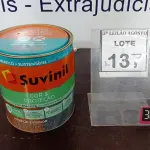 LOTE 137 - 01 LATA DE TINTA ESMALTE DE 3,6L NA COR BRILHANTE TABACO MARCA SUVINIL. (NO ESTADO) ATENÇÃO! FAZER A VISITAÇÃO ANTES DE ARREMATAR, NÃO SABEMOS SE FUNCIONA. LEILÃO NÃO TEM GARANTIA E NEM DEVOLUÇÃO, SUJEITO A POSSÍVEIS AVARIAS VISÍVEIS/OCULTAS E/OU AUSÊNCIA DE COMPONENTES.