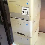 LOTE 111 - 03 IMPRESSORAS MARCA SAMSUNG. (NO ESTADO) ATENÇÃO! FAZER A VISITAÇÃO ANTES DE ARREMATAR, NÃO SABEMOS SE FUNCIONA, LEILÃO NÃO TEM GARANTIA E NEM DEVOLUÇÃO, SUJEITO A POSSÍVEIS AVARIAS VISÍVEIS/OCULTAS E/OU AUSÊNCIA DE COMPONENTES.