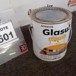 LOTE 501 - 01 LATA DE TINTA ACRÍLICO FOSCO 3,6L NA COR FOSCO CAMURÇA MARCA GLASU. (NO ESTADO) ATENÇÃO! FAZER A VISITAÇÃO ANTES DE ARREMATAR, NÃO SABEMOS SE FUNCIONA. LEILÃO NÃO TEM GARANTIA E NEM DEVOLUÇÃO, SUJEITO A POSSÍVEIS AVARIAS VISÍVEIS/OCULTAS E/OU AUSÊNCIA DE COMPONENTES.