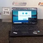 LOTE 216 - 01 NOTEBOOK MARCA COMPAQ. (NO ESTADO) ATENÇÃO! FAZER A VISITAÇÃO ANTES DE ARREMATAR, NÃO SABEMOS SE FUNCIONA, LEILÃO NÃO TEM GARANTIA E NEM DEVOLUÇÃO, SUJEITO A POSSÍVEIS AVARIAS VISÍVEIS/OCULTAS E/OU AUSÊNCIA DE COMPONENTES.