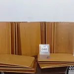 LOTE 048 - 20 PLACAS DE MADEIRA. (NO ESTADO) ATENÇÃO! FAZER A VISITAÇÃO ANTES DE ARREMATAR, NÃO SABEMOS SE FUNCIONA, LEILÃO NÃO TEM GARANTIA E NEM DEVOLUÇÃO, SUJEITO A POSSÍVEIS AVARIAS VISÍVEIS/OCULTAS E/OU AUSÊNCIA DE COMPONENTES.