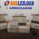 LOTE 025 - 03 PLASTIFICADORAS. (NO ESTADO) ATENÇÃO! FAZER A VISITAÇÃO ANTES DE ARREMATAR, NÃO SABEMOS SE FUNCIONA, LEILÃO NÃO TEM GARANTIA E NEM DEVOLUÇÃO, SUJEITO A POSSÍVEIS AVARIAS VISÍVEIS/OCULTAS E/OU AUSÊNCIA DE COMPONENTES.