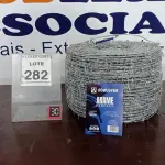 LOTE 282 - 01 ROLO DE ARAME FARPADO COM 500M. (NO ESTADO) ATENÇÃO! FAZER A VISITAÇÃO ANTES DE ARREMATAR, NÃO SABEMOS SE FUNCIONA, LEILÃO NÃO TEM GARANTIA E NEM DEVOLUÇÃO, SUJEITO A POSSÍVEIS AVARIAS VISÍVEIS/OCULTAS E/OU AUSÊNCIA DE COMPONENTES.