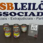 LOTE 277 - 05 LATAS DE ESMALTE SINTÉTICO DE 900ML CORES VARIADAS MARCA GLASURIT. (NO ESTADO) ATENÇÃO! FAZER A VISITAÇÃO ANTES DE ARREMATAR, NÃO SABEMOS SE FUNCIONA, LEILÃO NÃO TEM GARANTIA E NEM DEVOLUÇÃO, SUJEITO A POSSÍVEIS AVARIAS VISÍVEIS/OCULTAS E/OU AUSÊNCIA DE COMPONENTES.