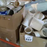 LOTE 437 - 01 LOTE COM GRANDE QUANTIDADE DE CONEXÕES HIDRÁULICAS MEDIDAS DIVERSAS E 01 CATALIZADOR EPÓXI 640ML. (NO ESTADO) ATENÇÃO! FAZER A VISITAÇÃO ANTES DE ARREMATAR, NÃO SABEMOS SE FUNCIONA, LEILÃO NÃO TEM GARANTIA E NEM DEVOLUÇÃO, SUJEITO A POSSÍVEIS AVARIAS VISÍVEIS/OCULTAS E/OU AUSÊNCIA DE COMPONENTES.