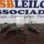 LOTE 150 - 03 FURADEIRAS BOSCH. (NO ESTADO) ATENÇÃO! FAZER A VISITAÇÃO ANTES DE ARREMATAR, NÃO SABEMOS SE FUNCIONA, LEILÃO NÃO TEM GARANTIA E NEM DEVOLUÇÃO, SUJEITO A POSSÍVEIS AVARIAS VISÍVEIS/OCULTAS E/OU AUSÊNCIA DE COMPONENTES.