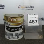 LOTE 457 - 01 LATA DE ESMALTE SINTÉTICO PREMIERLUX DE 3,6L NA COR CINZA MÉDIO MARCA PREMIER. (NO ESTADO) ATENÇÃO! FAZER A VISITAÇÃO ANTES DE ARREMATAR, NÃO SABEMOS SE FUNCIONA, LEILÃO NÃO TEM GARANTIA E NEM DEVOLUÇÃO, SUJEITO A POSSÍVEIS AVARIAS VISÍVEIS/OCULTAS E/OU AUSÊNCIA DE COMPONENTES.