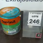 LOTE 246 - 01 LATA DE TINTA ESMALTE DE 3,6L NA COR BRILHANTE AMARELO OURO MARCA SUVINIL. (NO ESTADO) ATENÇÃO! FAZER A VISITAÇÃO ANTES DE ARREMATAR, NÃO SABEMOS SE FUNCIONA. LEILÃO NÃO TEM GARANTIA E NEM DEVOLUÇÃO, SUJEITO A POSSÍVEIS AVARIAS VISÍVEIS/OCULTAS E/OU AUSÊNCIA DE COMPONENTES.
