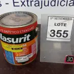 LOTE 355 - 01 LATA DE ESMALTE SINTÉTICO COM 3,6L NA COR BRILHANTE AZUL FRANÇA MARCA GLASURIT. (NO ESTADO) ATENÇÃO! FAZER A VISITAÇÃO ANTES DE ARREMATAR, NÃO SABEMOS SE FUNCIONA, LEILÃO NÃO TEM GARANTIA E NEM DEVOLUÇÃO, SUJEITO A POSSÍVEIS AVARIAS VISÍVEIS/OCULTAS E/OU AUSÊNCIA DE COMPONENTES.