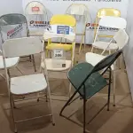 LOTE 386 - 11 CADEIRAS DE FERRO DOBRÁVEL. (NO ESTADO) ATENÇÃO! FAZER A VISITAÇÃO ANTES DE ARREMATAR, NÃO SABEMOS SE FUNCIONA, LEILÃO NÃO TEM GARANTIA E NEM DEVOLUÇÃO, SUJEITO A POSSÍVEIS AVARIAS VISÍVEIS/OCULTAS E/OU AUSÊNCIA DE COMPONENTES.
