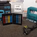 LOTE 180 - 01 KIT SERRA TICO-TICO 220V 500W + MALETA COM 14 SERRAS PARA MEDEIRA E METAL. (NO ESTADO) ATENÇÃO! FAZER A VISITAÇÃO ANTES DE ARREMATAR, NÃO SABEMOS SE FUNCIONA, LEILÃO NÃO TEM GARANTIA E NEM DEVOLUÇÃO, SUJEITO A POSSÍVEIS AVARIAS VISÍVEIS/OCULTAS E/OU AUSÊNCIA DE COMPONENTES.