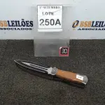 LOTE 250 - 01 PUNHAL IMPORTADA AÇO INOXIDÁVEL CABO EM MADEIRA   FULL TANG BAINHA DE NYLON TAMANHO TOTAL 28CM PESO 288G.  (NO ESTADO) ATENÇÃO! FAZER A VISITAÇÃO ANTES DE ARREMATAR, NÃO SABEMOS SE FUNCIONA. LEILÃO NÃO TEM GARANTIA E NEM DEVOLUÇÃO, SUJEITO A POSSÍVEIS AVARIAS VISÍVEIS/OCULTAS E/OU AUSÊNCIA DE COMPONENTES.