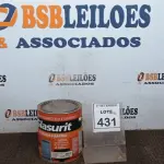 LOTE 431 - 01 LATA DE ESMALTE SINTÉTICO COM 3,6L NA COR BRILHANTE LARANJA IPÊ MARCA GLASURIT. (NO ESTADO) ATENÇÃO! FAZER A VISITAÇÃO ANTES DE ARREMATAR, NÃO SABEMOS SE FUNCIONA, LEILÃO NÃO TEM GARANTIA E NEM DEVOLUÇÃO, SUJEITO A POSSÍVEIS AVARIAS VISÍVEIS/OCULTAS E/OU AUSÊNCIA DE COMPONENTES.