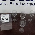 LOTE 072 - 04 TAÇAS EM VIDRO. (NO ESTADO EM QUE SE ENCONTRA. SUJEITO A AVARIAS OCULTAS/VISÍVEIS.)