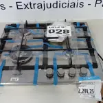 LOTE 028 - 01 COOKTOP 4 BOCAS BRASTEMP GOURMAND INOX COM DUPLACHAMA E TREMPE COM FERRO FUNDIDO - BDK60DR - 220 VOLTS (NO ESTADO, NÃO SABEMOS SE FUNCIONA. LEILÃO NÃO TEM GARANTIA E NEM DEVOLUÇÃO, SUJEITO A POSSÍVEIS AVARIAS VISÍVEIS/OCULTAS E/OU AUSÊNCIA DE COMPONENTES)