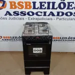 LOTE 008 - 01 FOGÃO ESMALTEC IDEAL POP 4 BOCAS AUTOMÁTICO - PRETO - BIVOLT (NO ESTADO, NÃO SABEMOS SE FUNCIONA. LEILÃO NÃO TEM GARANTIA E NEM DEVOLUÇÃO, SUJEITO A POSSÍVEIS AVARIAS VISÍVEIS/OCULTAS E/OU AUSÊNCIA DE COMPONENTES)