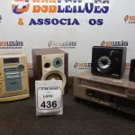 01 APARELHO DE VÍDEO CASSETE, 01 MINI SYSTEM E 04 CAIXAS DE SOM. (NO ESTADO) ATENÇÃO! FAZER A VISITAÇÃO ANTES DE ARREMATAR, NÃO SABEMOS SE FUNCIONA, LEILÃO NÃO TEM GARANTIA E NEM DEVOLUÇÃO, SUJEITO A POSSÍVEIS AVARIAS VISÍVEIS/OCULTAS E/OU AUSÊNCIA DE COMPONENTES.
