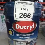 01 BALDE DE TINTA ACRÍLICA NA COR CÉU VERÃO FOSCO DE 18L MARCA DUCRYL. (NO ESTADO) ATENÇÃO! FAZER A VISITAÇÃO ANTES DE ARREMATAR, NÃO SABEMOS SE FUNCIONA, LEILÃO NÃO TEM GARANTIA E NEM DEVOLUÇÃO, SUJEITO A POSSÍVEIS AVARIAS VISÍVEIS/OCULTAS E/OU AUSÊNCIA DE COMPONENTES.
