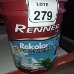 01 BALDE DE TINTA DE ACRÍLICA SUPER PREMIUM 16L NA COR BASE INTENSA SEMI BRILHO MARCA RENNER.  (NO ESTADO) ATENÇÃO! FAZER A VISITAÇÃO ANTES DE ARREMATAR, NÃO SABEMOS SE FUNCIONA, LEILÃO NÃO TEM GARANTIA E NEM DEVOLUÇÃO, SUJEITO A POSSÍVEIS AVARIAS VISÍVEIS/OCULTAS E/OU AUSÊNCIA DE COMPONENTES.