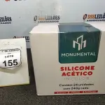 01 CAIXA COM 24 SILICONES ACÉTICO INCOLOR DE 240G CADA MARCA MONUMENTAL. (NO ESTADO) ATENÇÃO! FAZER A VISITAÇÃO ANTES DE ARREMATAR, NÃO SABEMOS SE FUNCIONA, LEILÃO NÃO TEM GARANTIA E NEM DEVOLUÇÃO, SUJEITO A POSSÍVEIS AVARIAS VISÍVEIS/OCULTAS E/OU AUSÊNCIA DE COMPONENTES.