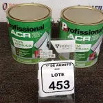 02 LATAS DE TINTA ACRÍLICA DE 3,6L NA COR LUAR DO SERTÃO FOSCO MARCA PROFISSIONAL ACR. (NO ESTADO) ATENÇÃO! FAZER A VISITAÇÃO ANTES DE ARREMATAR, NÃO SABEMOS SE FUNCIONA, LEILÃO NÃO TEM GARANTIA E NEM DEVOLUÇÃO, SUJEITO A POSSÍVEIS AVARIAS VISÍVEIS/OCULTAS E/OU AUSÊNCIA DE COMPONENTES.
