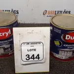 01 BALDE DE TINTA ACRÍLICA NA COR CÉU VERÃO FOSCO DE 18L MARCA DUCRYL. (NO ESTADO) ATENÇÃO! FAZER A VISITAÇÃO ANTES DE ARREMATAR, NÃO SABEMOS SE FUNCIONA, LEILÃO NÃO TEM GARANTIA E NEM DEVOLUÇÃO, SUJEITO A POSSÍVEIS AVARIAS VISÍVEIS/OCULTAS E/OU AUSÊNCIA DE COMPONENTES.