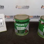 02 LATAS DE TINTA ACRÍLICA DE 3,6L NA COR LUAR DO SERTÃO FOSCO MARCA PROFISSIONAL ACR. (NO ESTADO) ATENÇÃO! FAZER A VISITAÇÃO ANTES DE ARREMATAR, NÃO SABEMOS SE FUNCIONA, LEILÃO NÃO TEM GARANTIA E NEM DEVOLUÇÃO, SUJEITO A POSSÍVEIS AVARIAS VISÍVEIS/OCULTAS E/OU AUSÊNCIA DE COMPONENTES.