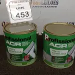 02 LATAS DE TINTA ACRÍLICA DE 3,6L NA COR LUAR DO SERTÃO FOSCO MARCA PROFISSIONAL ACR. (NO ESTADO) ATENÇÃO! FAZER A VISITAÇÃO ANTES DE ARREMATAR, NÃO SABEMOS SE FUNCIONA, LEILÃO NÃO TEM GARANTIA E NEM DEVOLUÇÃO, SUJEITO A POSSÍVEIS AVARIAS VISÍVEIS/OCULTAS E/OU AUSÊNCIA DE COMPONENTES.