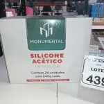 01 CAIXA COM 24 SILICONES ACÉTICO INCOLOR DE 240G CADA MARCA MONUMENTAL. (NO ESTADO) ATENÇÃO! FAZER A VISITAÇÃO ANTES DE ARREMATAR, NÃO SABEMOS SE FUNCIONA, LEILÃO NÃO TEM GARANTIA E NEM DEVOLUÇÃO, SUJEITO A POSSÍVEIS AVARIAS VISÍVEIS/OCULTAS E/OU AUSÊNCIA DE COMPONENTES.