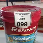 01 BALDE DE TINTA ACRÍLICA SUPER PREMIUM NA COR BASE INTENSA SEMIBRILHO DE 16L MARCA RENNER. (NO ESTADO) ATENÇÃO! FAZER A VISITAÇÃO ANTES DE ARREMATAR, NÃO SABEMOS SE FUNCIONA, LEILÃO NÃO TEM GARANTIA E NEM DEVOLUÇÃO, SUJEITO A POSSÍVEIS AVARIAS VISÍVEIS/OCULTAS E/OU AUSÊNCIA DE COMPONENTES.