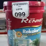 01 BALDE DE TINTA ACRÍLICA SUPER PREMIUM NA COR BASE INTENSA SEMIBRILHO DE 16L MARCA RENNER. (NO ESTADO) ATENÇÃO! FAZER A VISITAÇÃO ANTES DE ARREMATAR, NÃO SABEMOS SE FUNCIONA, LEILÃO NÃO TEM GARANTIA E NEM DEVOLUÇÃO, SUJEITO A POSSÍVEIS AVARIAS VISÍVEIS/OCULTAS E/OU AUSÊNCIA DE COMPONENTES.