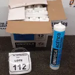 12 CARTUCHOS DE SILICONE ACÉTICO MULTIUSO DE 250ML CADA MARCA UNIPEGA. (NO ESTADO) ATENÇÃO! FAZER A VISITAÇÃO ANTES DE ARREMATAR, NÃO SABEMOS SE FUNCIONA, LEILÃO NÃO TEM GARANTIA E NEM DEVOLUÇÃO, SUJEITO A POSSÍVEIS AVARIAS VISÍVEIS/OCULTAS E/OU AUSÊNCIA DE COMPONENTES.