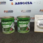 02 LATAS DE TINTA ACRÍLICA DE 3,6L NA COR LUAR DO SERTÃO MARCA PROFISSIONAL ACR. (NO ESTADO) ATENÇÃO! FAZER A VISITAÇÃO ANTES DE ARREMATAR, NÃO SABEMOS SE FUNCIONA, LEILÃO NÃO TEM GARANTIA E NEM DEVOLUÇÃO, SUJEITO A POSSÍVEIS AVARIAS VISÍVEIS/OCULTAS E/OU AUSÊNCIA DE COMPONENTES.