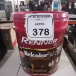 01 BALDE DE TINTA ACRÍLICA SUPER PREMIUM NA COR BASE INTENSA SEMIBRILHO DE 16L MARCA RENNER. (NO ESTADO) ATENÇÃO! FAZER A VISITAÇÃO ANTES DE ARREMATAR, NÃO SABEMOS SE FUNCIONA, LEILÃO NÃO TEM GARANTIA E NEM DEVOLUÇÃO, SUJEITO A POSSÍVEIS AVARIAS VISÍVEIS/OCULTAS E/OU AUSÊNCIA DE COMPONENTES.